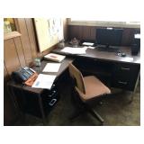 Metal Office Desk with Extension