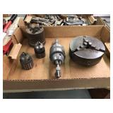 3 Jaw Chuck w/ 3 Jacobs Chucks