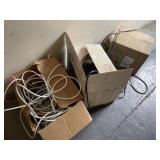 3 Boxes of Assorted Wire and Power Cords