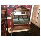 Vintage Oak Rolling Pin Style Dresser Mirror