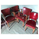 4 Vintage Restaurant Chairs with Nailhead