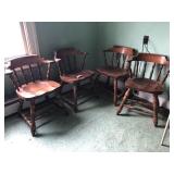 4 Matching Heavy Wooden Chairs