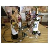 4 Decorated Wine Bottles w/Lights