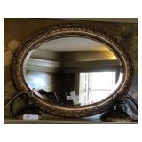 Decorative Oval Beveled Glass Mirror