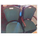 Green Upholstered Dining Room Chairs BTPx4