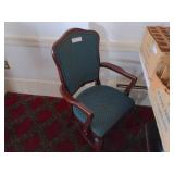 Green Upholstered Captains Style Chairs BTPx2