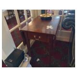 Cherry Drop-Leaf Tapered Table with 1-Drawer