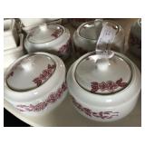 (4) Vintage Jackson Sugar Bowls with Lids