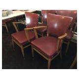 (4) Red Vintage Leather Tack Decorated Chairs