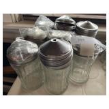 (8) Vintage Glass Sugar Jars w/Stainless Steel