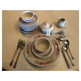 17pcs of Misc. China and Flatware