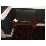 Mahogany Game Table with Inlaid Leather Top