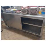 2-Door Stainless Steel Cabinet with Countertop