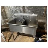 Stainless Steel 2-Bay Sink with Backsplash