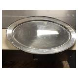 (2) Oval Stainless Steel 25-1/2" Platters