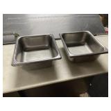(2) 6-1/2"x6-1/2"x2-1/2"D Stainless Steel Inserts