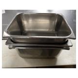 (3) 12"x9-1/2"x6"D Stainless Steel Inserts