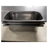 (3) 5-1/2"x11"x6" Stainless Steel Inserts