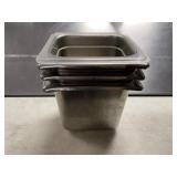 (4) 5-1/2"x5"x5-1/2"D Stainless Steel Inserts