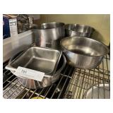 (6) Misc. Stainless Steel Bowls and Inserts