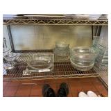 Shelf of Misc. Glass Baking Dishes