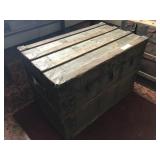 Vintage Flat top Steamer Trunk
