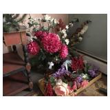 Artificial Flower Arrangements w/Vases.