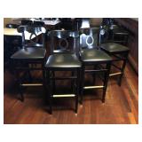 BTPx4 Wooden & Upholstered Bar Stools