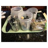 Bar Supplies, Silverware. Tray Lot.