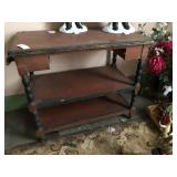 Small Wooden Wash Stand with Turned Legs