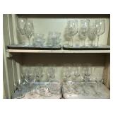 2 Shelves, Miscellaneous Glasses, Including Wine