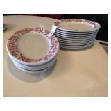 (10) 10" and 13" Red Decorated Platters