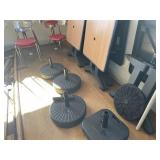 Red Patio Umbrella with Base