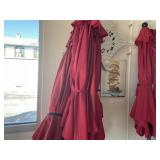 Red Patio Umbrella with Base