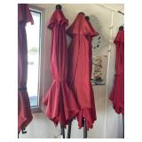 Red Patio Umbrella with Base