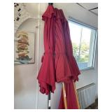 Red Patio Umbrella with Base