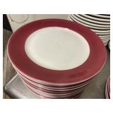 40+ Jackson China Red Rimmed Dinner Plates