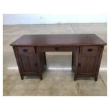 Oak Double Pedestal Office Desk