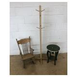 Childs Clothes Tree, Plant Stand & Child