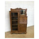 Oak Side-by-Side Drop Front Secretary Bookcase