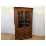 Early Softwood Refinished Corner Cabinet