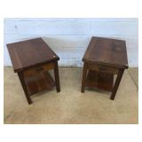 (2) Cherry 1-Drawer End Tables