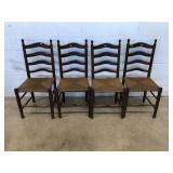 (4) Rush Seat Ladderback Side Chairs