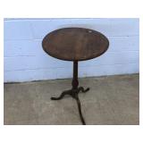 Walnut Antique Tilt Top Circular Candle Stand