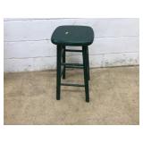 Green Painted Wooden Bar Stool