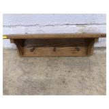 Oak Hanging Shelf w/ 3 Pegs