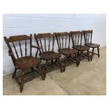 (5) Plank Seat Maple Chairs