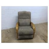 Rattan Upholstered Reclining Arm Chair