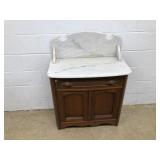 Walnut Marble Top Wash Stand