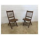 (2) Painted Wooden Folding Chairs